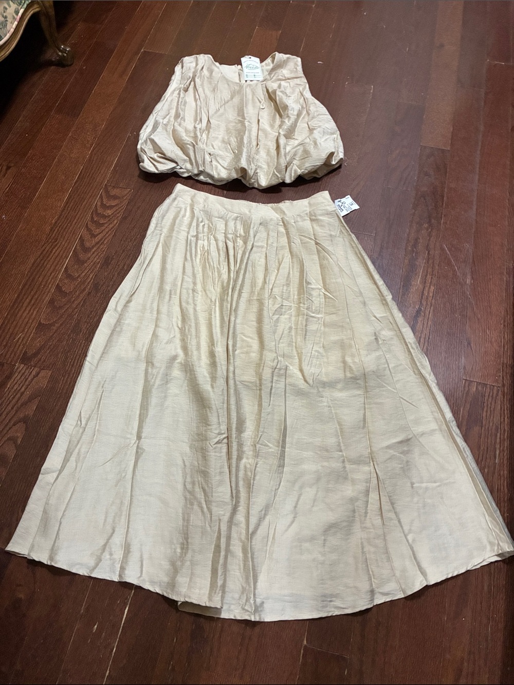 Cream Two-Piece Skirt Set - Women's